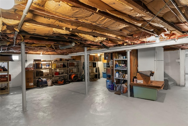 565 S 8th St, Lindenhurst, NY 11757 - unfinished basement with stairs