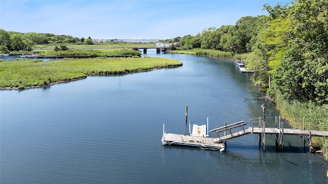 12 Plume Grass Way, Westhampton, NY 11977 - dock area featuring a water view