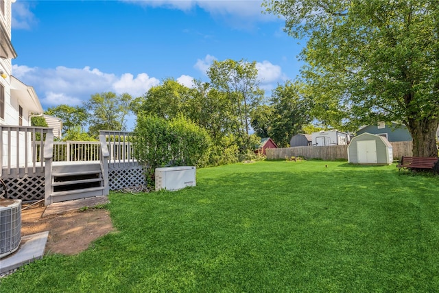 34 Klein Ave, West Nyack, NY 10994 - view of yard with a shed and a wooden deck