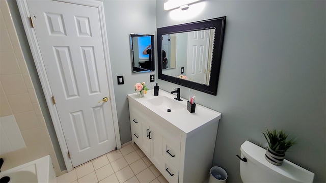 948 Orlando Ave, West Hempstead, NY 11552 - full bathroom with vanity and tile patterned floors