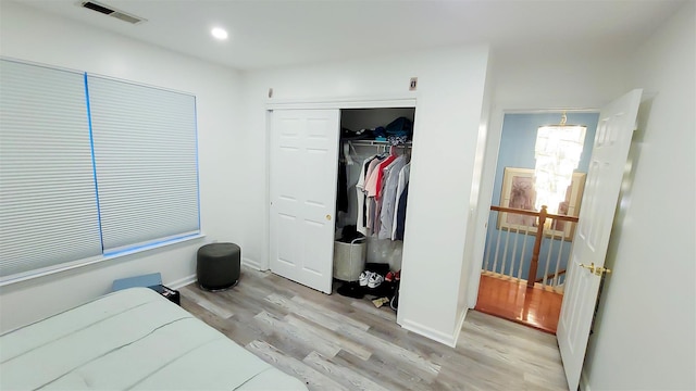 948 Orlando Ave, West Hempstead, NY 11552 - bedroom featuring wood finished floors, a closet, and recessed lighting