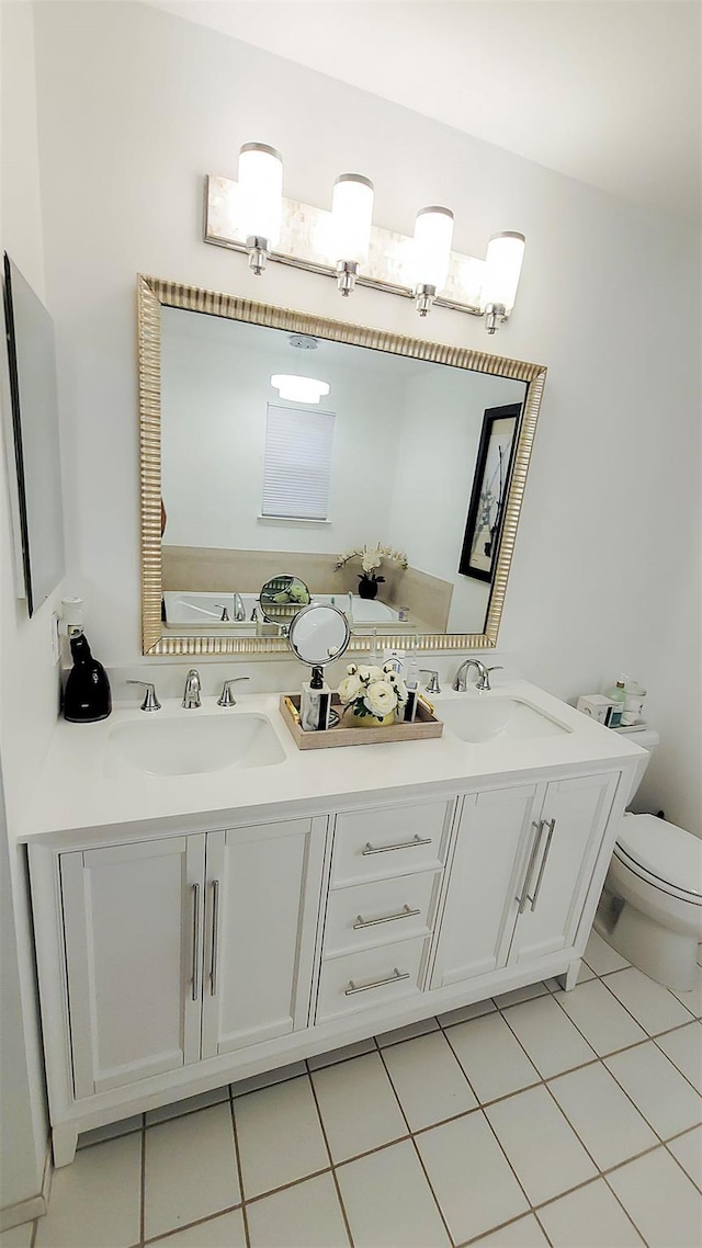948 Orlando Ave, West Hempstead, NY 11552 - full bath with double vanity and tile patterned floors