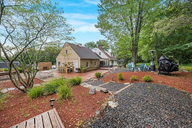 48 Eastview Rd, Highland Mills, NY 10930 - rear view of house with a wooden deck and an outbuilding