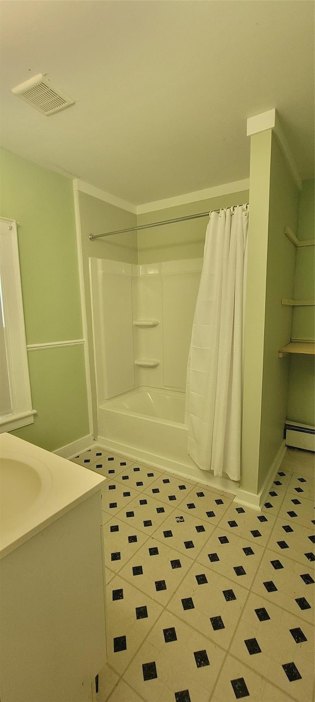 5-7 Myrtle Ave, Pine Plains, NY 12567 - bathroom with tile patterned flooring, shower / bath combo, and vanity