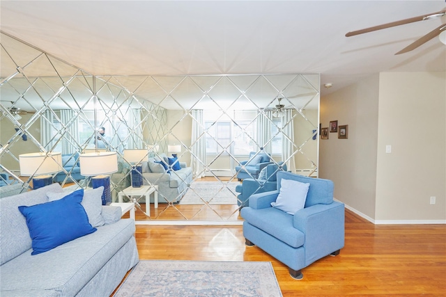 112 N Columbus Ave, Mount Vernon, NY 10553 - living area featuring ceiling fan and wood finished floors