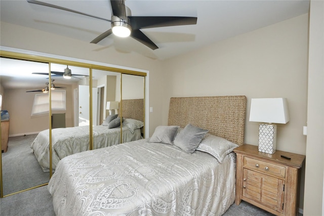 112 N Columbus Ave, Mount Vernon, NY 10553 - carpeted bedroom with a closet and a ceiling fan