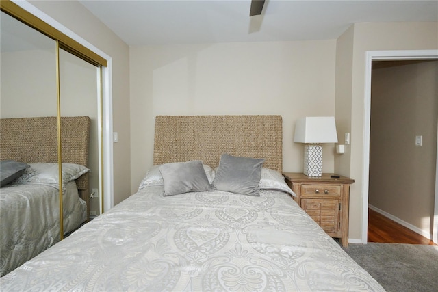 112 N Columbus Ave, Mount Vernon, NY 10553 - bedroom featuring a closet, carpet floors, and ceiling fan