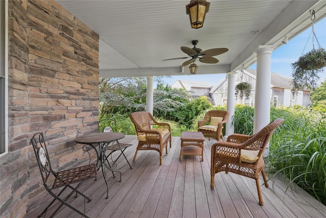 40 Spray Ct, Bayport, NY 11705 - deck with a ceiling fan