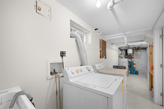 31 Pilgrim St, New Hyde Park, NY 11040 - laundry room featuring independent washer and dryer and gas water heater