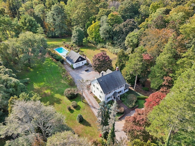 537 Moriches Rd, Head Of The Harbor, NY 11780 - view from above of property with a heavily wooded area and a pool