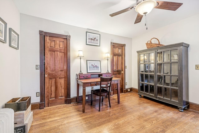 537 Moriches Rd, Head Of The Harbor, NY 11780 - dining space featuring light wood finished floors, a ceiling fan, and an office area
