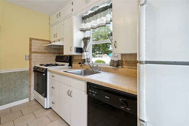 6 Vermont St, Lindenhurst, NY 11757 - kitchen featuring freestanding refrigerator, dishwasher, gas range, light countertops, and white cabinets