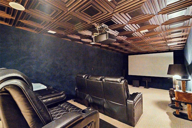 10 Laurel Woods Dr, Upper Brookville, NY 11771 - cinema featuring an ornate ceiling and carpet floors