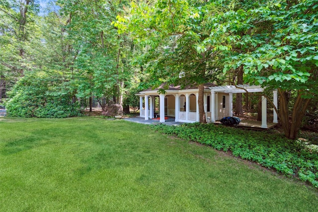 10 Laurel Woods Dr, Upper Brookville, NY 11771 - view of grassy yard featuring a pergola