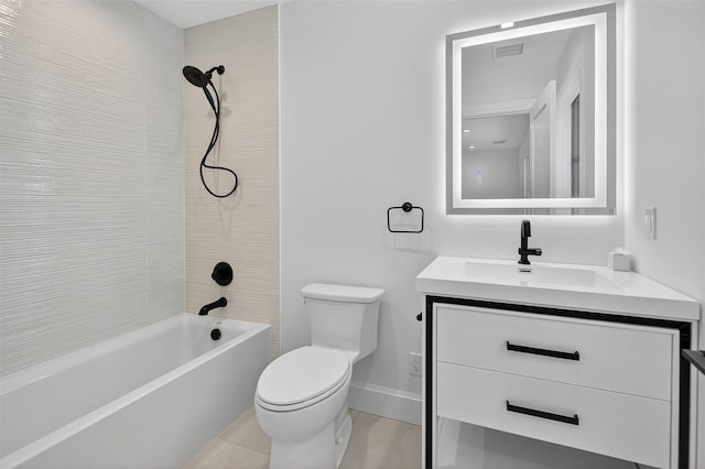 32A Pine Rd, Syosset, NY 11791 - bathroom with vanity, shower / washtub combination, and tile patterned floors