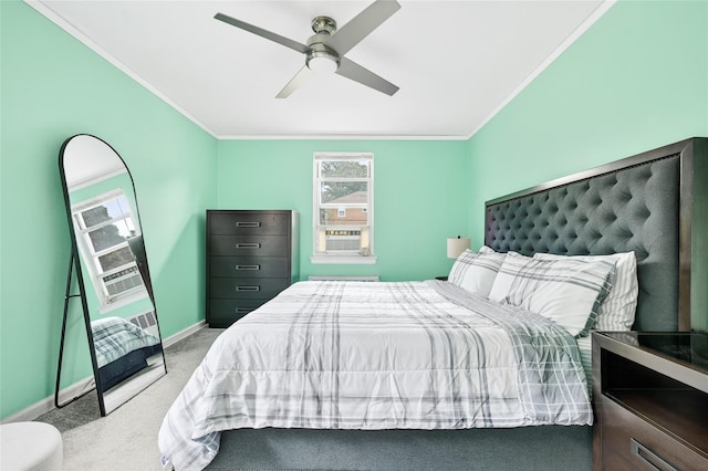 10 Bryant Cres Unit 1J, White Plains, NY 10605 - bedroom featuring carpet floors, ornamental molding, a ceiling fan, and cooling unit
