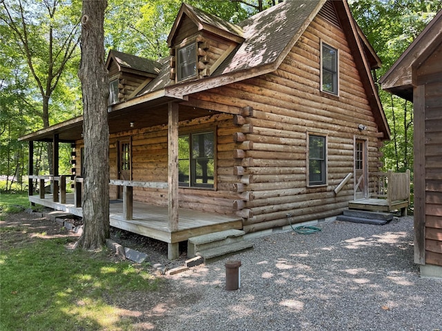 5 Will Palmer Rd, Catskill, NY 12414 - view of side of home with log exterior and crawl space