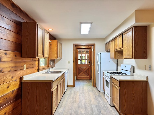 5 Will Palmer Rd, Catskill, NY 12414 - kitchen with white appliances, light wood-style floors, and light countertops