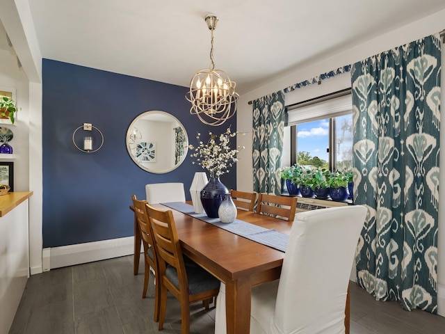 666 Pelham Rd Unit 3N, New Rochelle, NY 10805 - dining room featuring a chandelier and wood finished floors