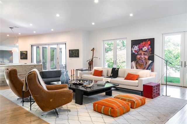 11 Lawrence Ln, Palisades, NY 10964 - living room with french doors, wood finished floors, and recessed lighting