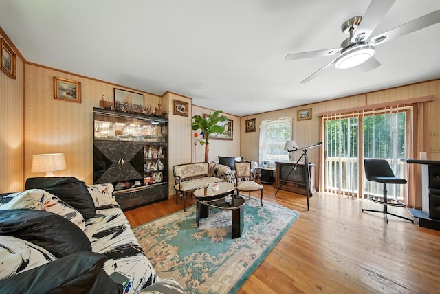 TR34 10 Hoffman Rd, Fremont Center, NY 12736 - living room featuring a ceiling fan and wood finished floors