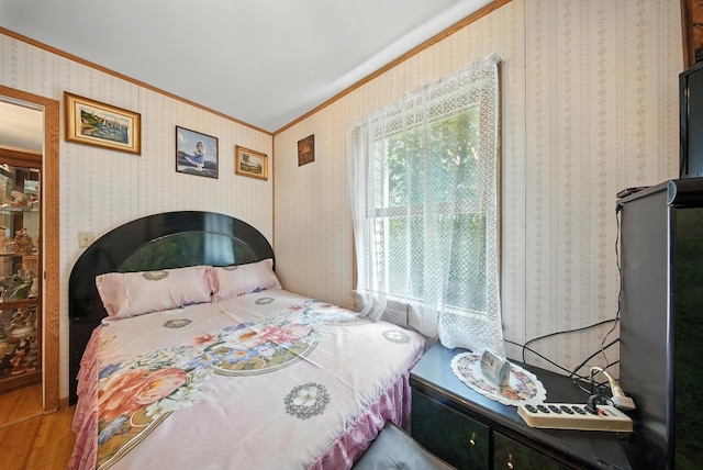 TR34 10 Hoffman Rd, Fremont Center, NY 12736 - bedroom with ornamental molding, wood finished floors, and wallpapered walls