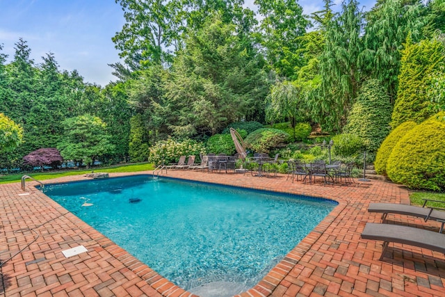 14 Etna Ln, Dix Hills, NY 11746 - outdoor pool featuring a patio area and outdoor dining space