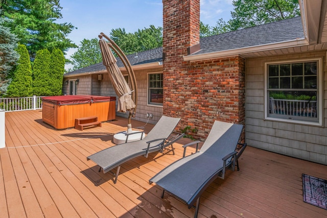 14 Etna Ln, Dix Hills, NY 11746 - wooden deck with a hot tub