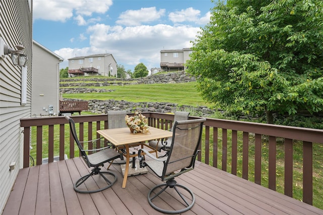 4 Cliffside Ct, Highland Mills, NY 10930 - wooden terrace with outdoor dining space and a yard