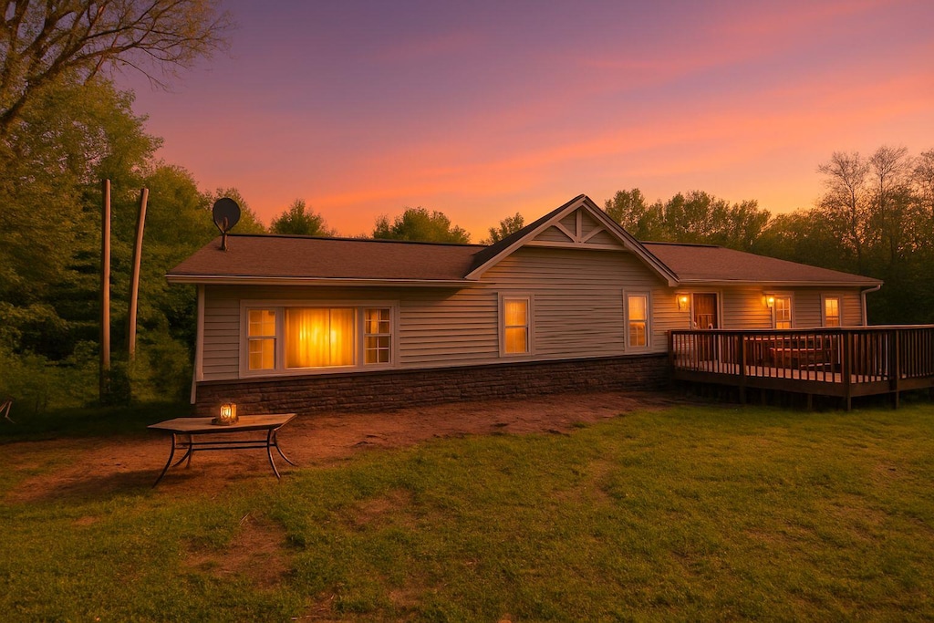 267 Mamakating Rd Unit 261, Bloomingburg, NY 12721 - rear view of house with a yard and a wooden deck