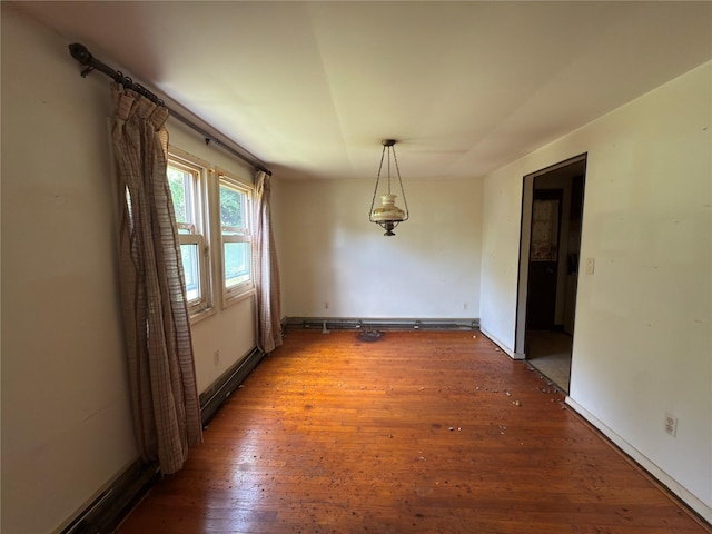 6 James Pl, Wappingers Falls, NY 12590 - unfurnished dining area featuring wood-type flooring and baseboard heating