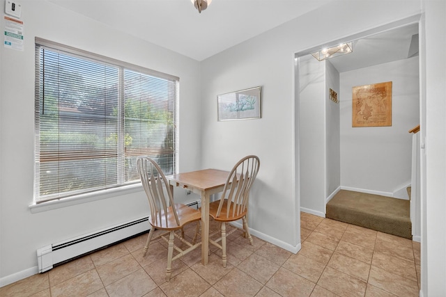 3 Adrian Ct Unit B, Cortlandt Manor, NY 10567 - dining space with a baseboard heating unit and light tile patterned flooring