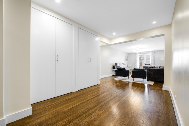 110-34 73rd Rd Unit 5A, Forest Hills, NY 11375 - living area with wood finished floors, a chandelier, and recessed lighting