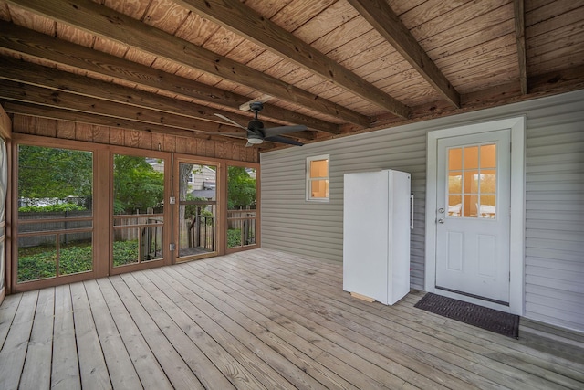 52 Mc Cue Ln, Babylon, NY 11702 - wooden deck featuring ceiling fan