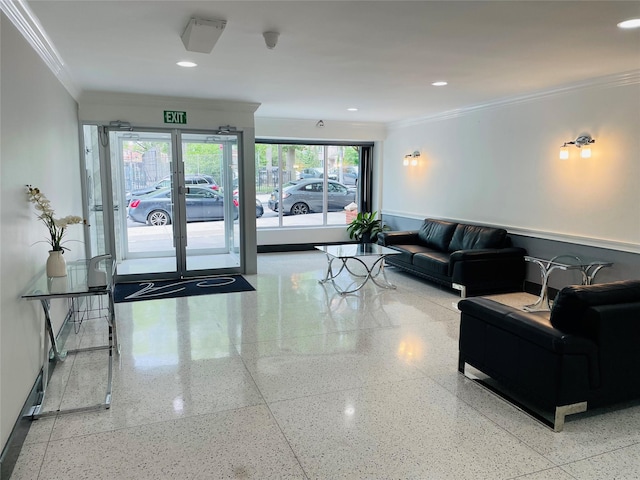 6515 Alderton St Unit 2A, Rego Park, NY 11374 - common area with ornamental molding and recessed lighting