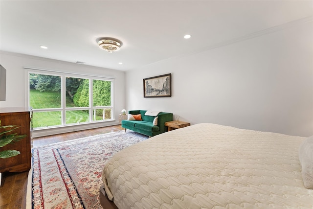 130 Carthage Rd, Scarsdale, NY 10583 - bedroom featuring wood finished floors, crown molding, and recessed lighting