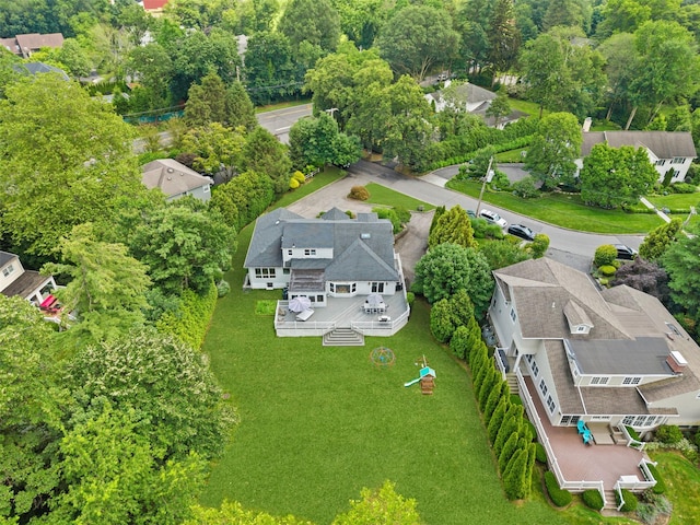 130 Carthage Rd, Scarsdale, NY 10583 - aerial view of residential area featuring a tree filled landscape