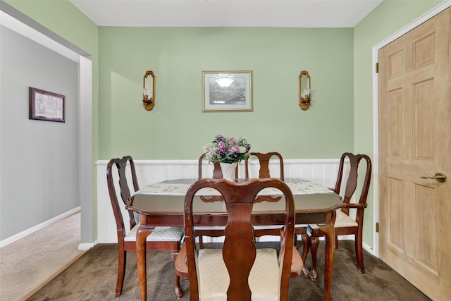 135 S Highland Ave Unit B5, Ossining, NY 10562 - dining space with carpet and a wainscoted wall