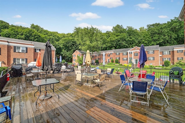 135 S Highland Ave Unit B5, Ossining, NY 10562 - wooden terrace with outdoor dining area