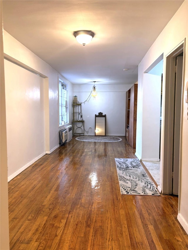 41-31 51st St Unit 6M, Woodside, NY 11377 - corridor with wood finished floors and a wall unit AC