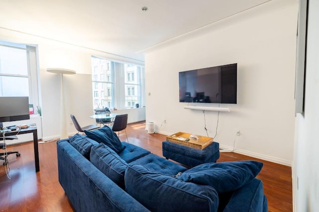 55 Wall St Unit 610, New York Manhattan, NY 10005 - living area featuring wood finished floors and baseboards