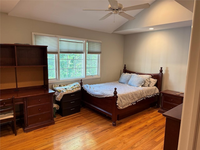 8 Lisa Dr, Dix Hills, NY 11746 - bedroom with lofted ceiling, light wood-style flooring, recessed lighting, and ceiling fan