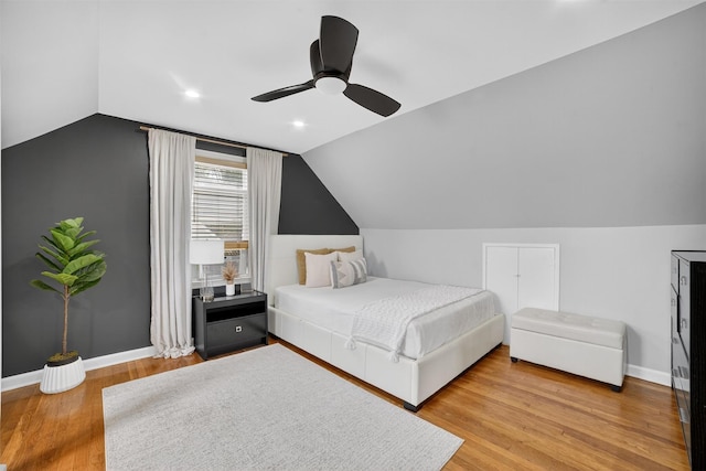 130 Cresthill Rd, Yonkers, NY 10710 - bedroom featuring vaulted ceiling, wood finished floors, and ceiling fan