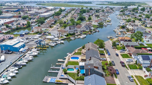 3337 Murdock Ave, Oceanside, NY 11572 - aerial perspective of suburban area with a nearby body of water