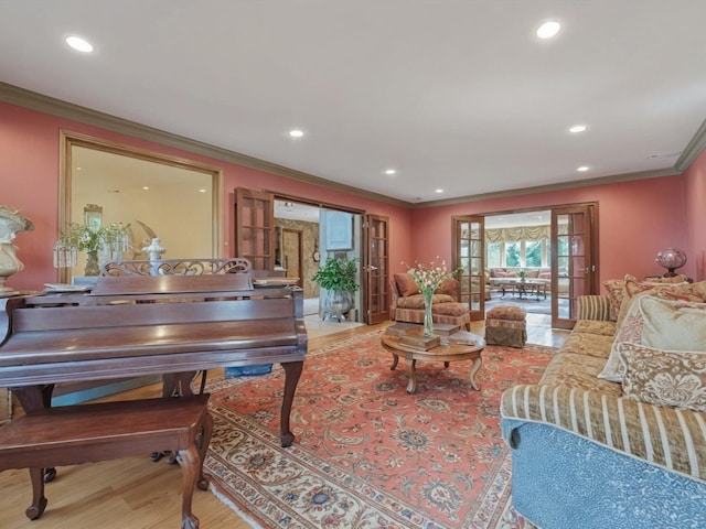 2000 Lake End Rd, Merrick, NY 11566 - living area with ornamental molding, recessed lighting, and wood finished floors
