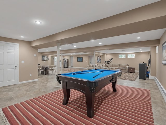 2000 Lake End Rd, Merrick, NY 11566 - rec room with recessed lighting and pool table