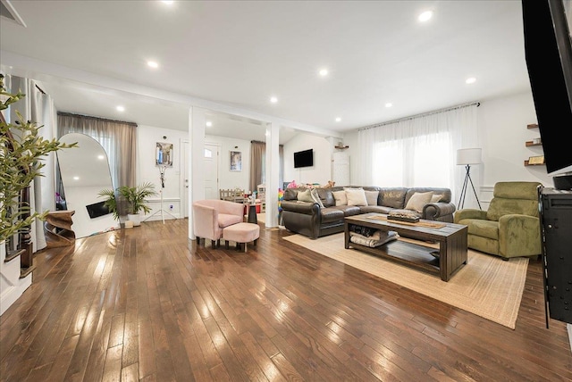 1098 Rte 311, Patterson, NY 12563 - living room with hardwood / wood-style floors and recessed lighting