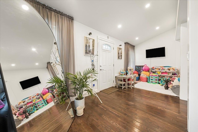 1098 Rte 311, Patterson, NY 12563 - foyer with hardwood / wood-style floors, vaulted ceiling, and recessed lighting