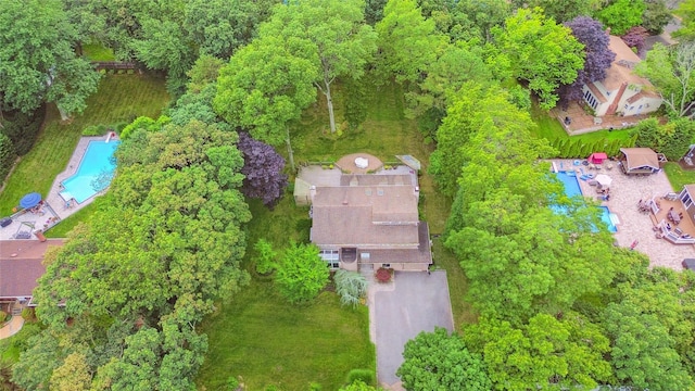 35 Stratford Ave, Dix Hills, NY 11746 - aerial overview of property's location featuring a pool area