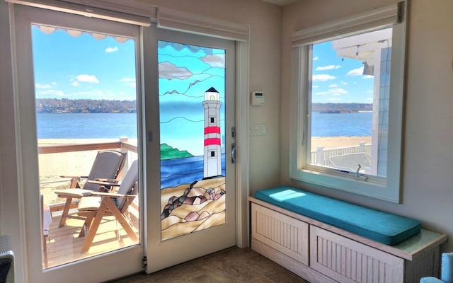 75 W Shore Rd Unit 4, Port Washington, NY 11050 - doorway with a water view and plenty of natural light